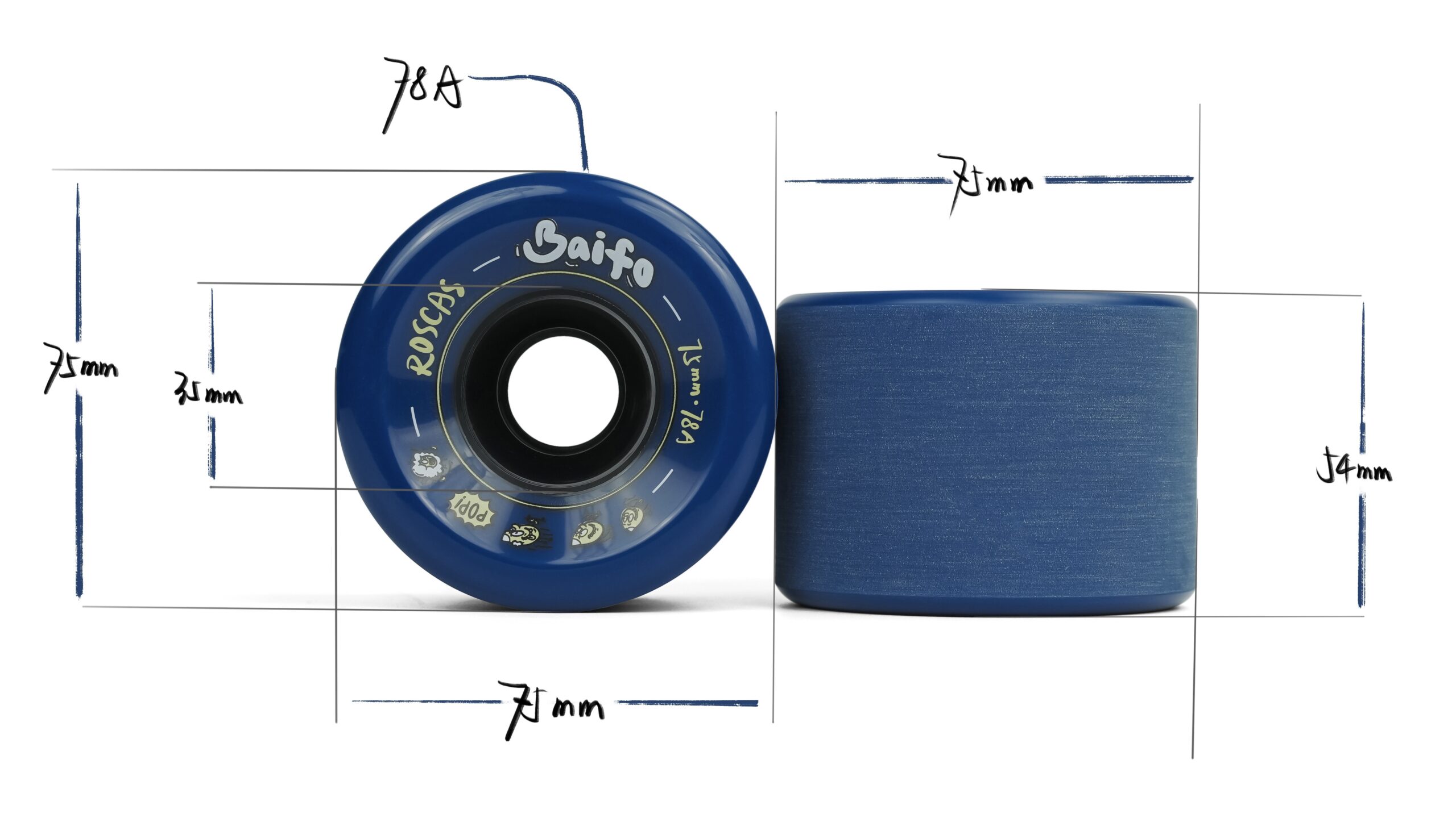 75mm ROSCAS Freeride Wheels BAIFO 