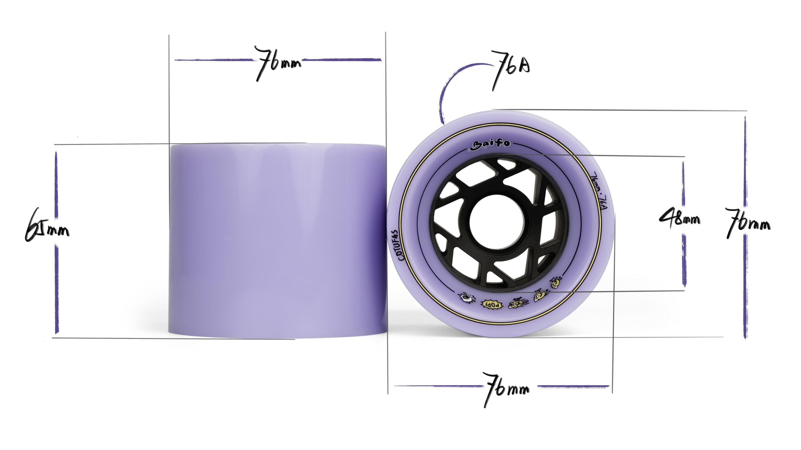 76mm COTUFAS Downhill Freeride Wheels BAIFO